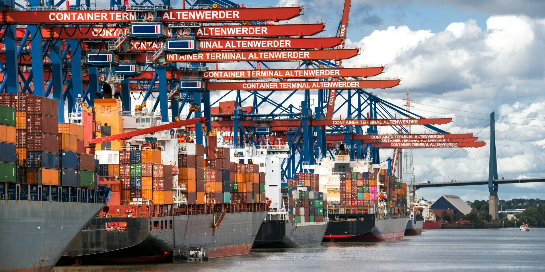 Container Ship Parade moored in Harbor